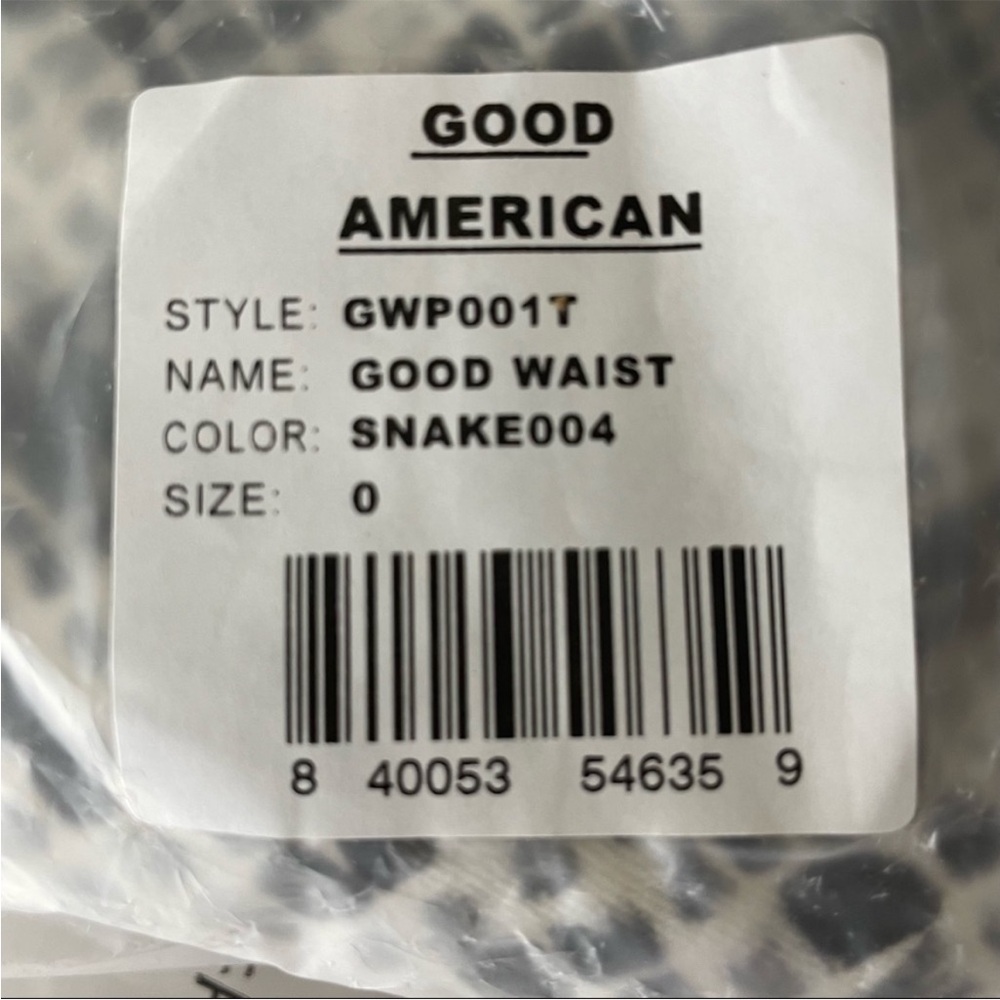 GOOD AMERICAN NWT GOOD WAIST HIGH RISE SKINNY JEANS SNAKE004 PRINT 0 - Picture 9 of 9